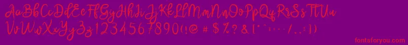 brushnyoe Font – Red Fonts on Purple Background