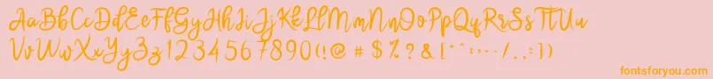 brushnyoe Font – Orange Fonts on Pink Background