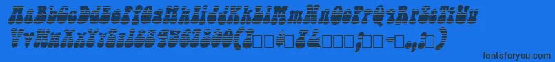 Sargoo-Schriftart – Schwarze Schriften auf blauem Hintergrund