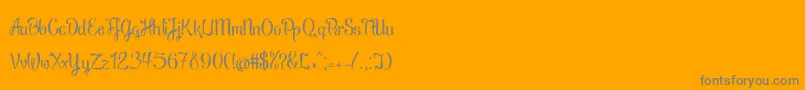 BrushOff-Schriftart – Graue Schriften auf orangefarbenem Hintergrund