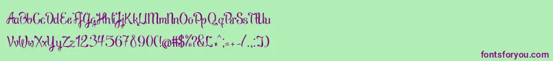 BrushOff Font – Purple Fonts on Green Background
