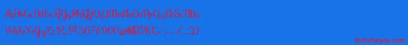 Шрифт BrushOff – красные шрифты на синем фоне