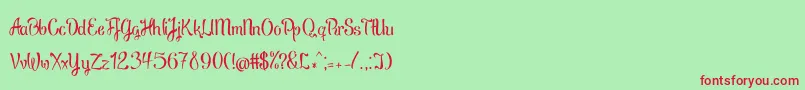 BrushOff Font – Red Fonts on Green Background