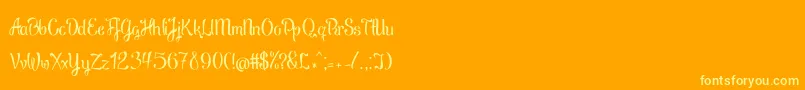 BrushOff Font – Yellow Fonts on Orange Background