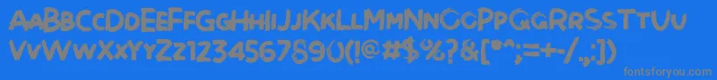 Brushot Bold-fontti – harmaat kirjasimet sinisellä taustalla