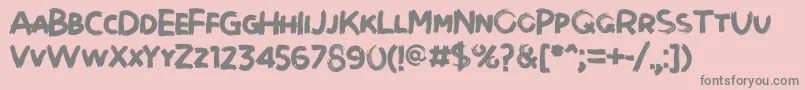 Brushot Bold Font – Gray Fonts on Pink Background