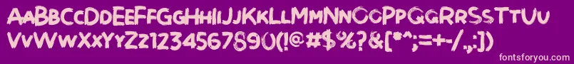 Brushot Bold Font – Pink Fonts on Purple Background