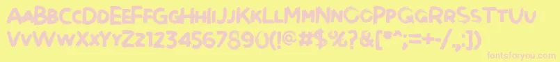 Brushot Bold Font – Pink Fonts on Yellow Background