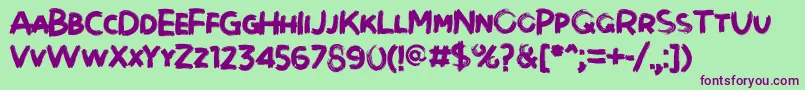 Brushot Bold Font – Purple Fonts on Green Background