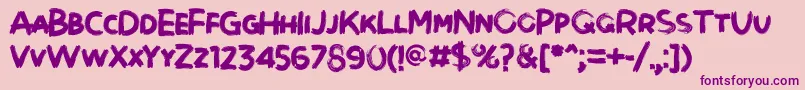 Brushot Bold Font – Purple Fonts on Pink Background