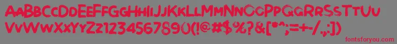 Brushot Bold Font – Red Fonts on Gray Background