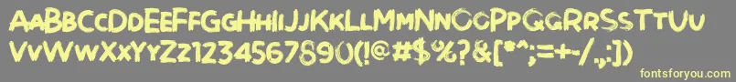 Brushot Bold Font – Yellow Fonts on Gray Background