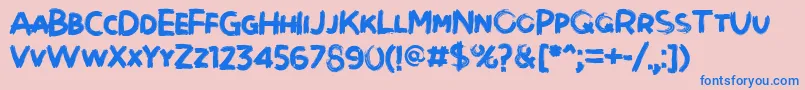 Brushot Boldフォントについての詳細 フォントBrushot Bold – ピンクの背景に青い文字
