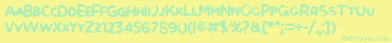 Brushot Bold-Schriftart – Grüne Schriften auf gelbem Hintergrund