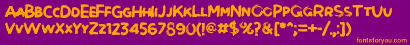 Brushot Bold-Schriftart – Orangefarbene Schriften auf violettem Hintergrund
