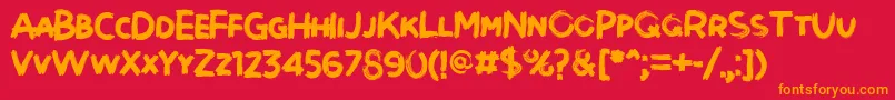 Brushot Bold Font – Orange Fonts on Red Background