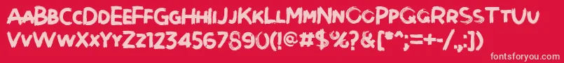 Brushot Bold Font – Pink Fonts on Red Background