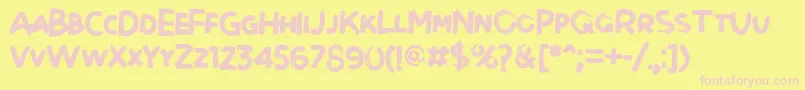 Czcionka Brushot Bold – różowe czcionki na żółtym tle