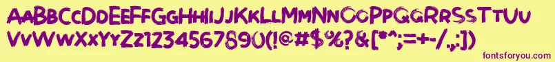 Шрифт Brushot Bold – фиолетовые шрифты на жёлтом фоне