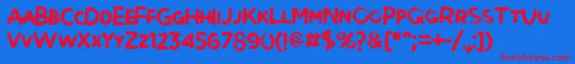 Brushot Bold Font – Red Fonts on Blue Background