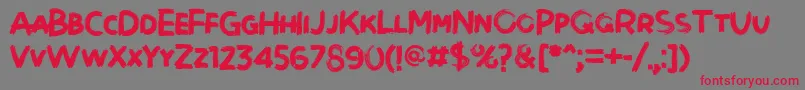 Brushot Bold Font – Red Fonts on Gray Background