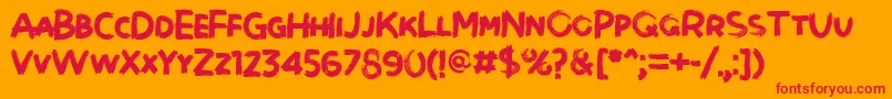 Brushot Bold Font – Red Fonts on Orange Background