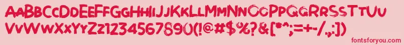 Czcionka Brushot Bold – czerwone czcionki na różowym tle