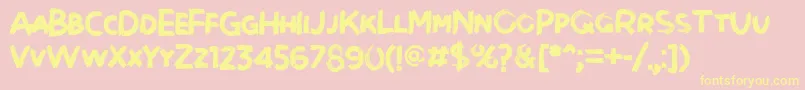 Brushot Bold-Schriftart – Gelbe Schriften auf rosa Hintergrund