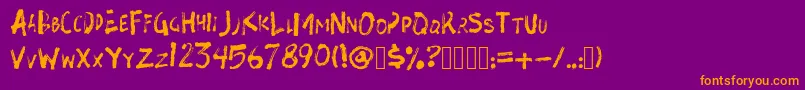 brushough Font – Orange Fonts on Purple Background