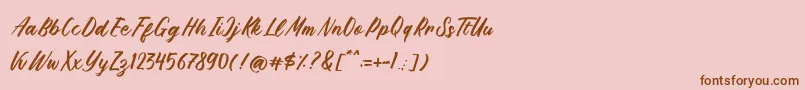 Czcionka Brushpen Story – brązowe czcionki na różowym tle