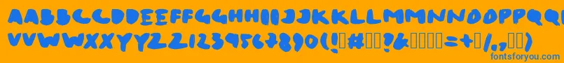 BrushPenXL Font – Blue Fonts on Orange Background