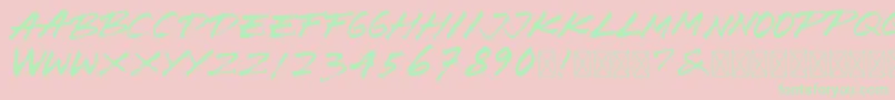 BrushWedco Font – Green Fonts on Pink Background