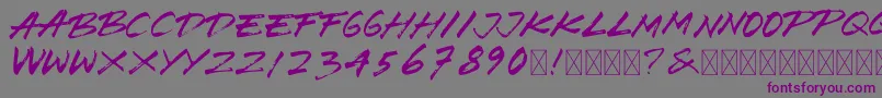 BrushWedco-Schriftart – Violette Schriften auf grauem Hintergrund