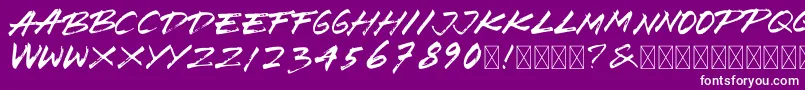 BrushWedco-Schriftart – Weiße Schriften auf violettem Hintergrund
