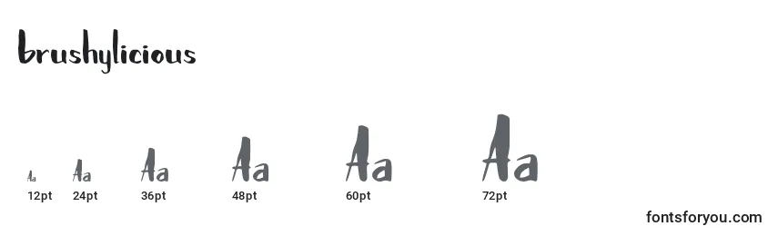 Brushylicious Font Sizes