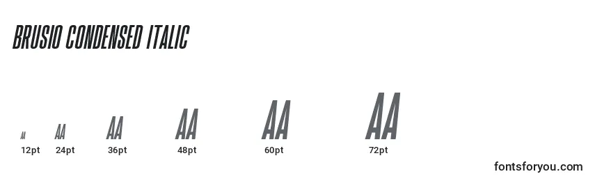 Brusio Condensed Italic Font Sizes