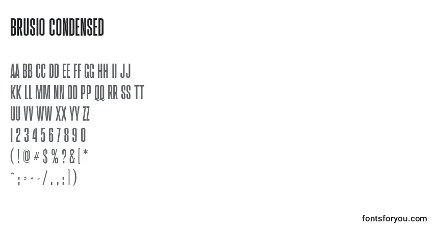 Brusio Condensed-fontti – aakkoset, numerot, erikoismerkit
