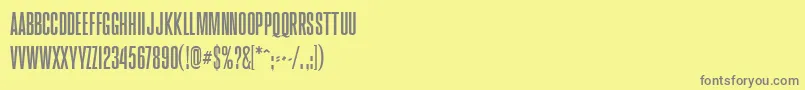 Brusio Condensed Font – Gray Fonts on Yellow Background