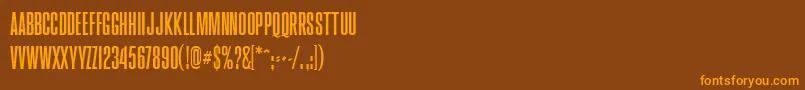 Brusio Condensed Font – Orange Fonts on Brown Background