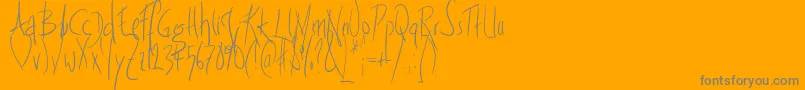 Fright-Schriftart – Graue Schriften auf orangefarbenem Hintergrund