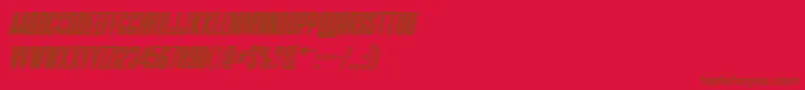 Brusio Italic Font – Brown Fonts on Red Background
