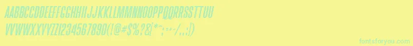 Brusio Italic Font – Green Fonts on Yellow Background