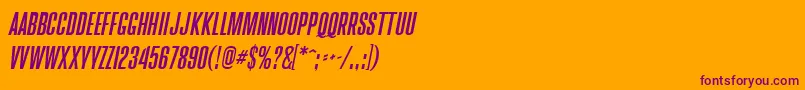Brusio Italic-fontti – violetit fontit oranssilla taustalla