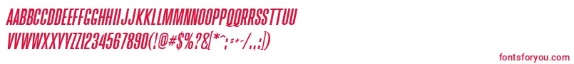 フォントBrusio Italic – 白い背景に赤い文字