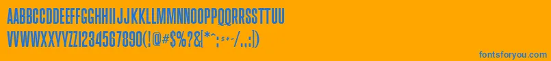 Brusio Regular-Schriftart – Blaue Schriften auf orangefarbenem Hintergrund