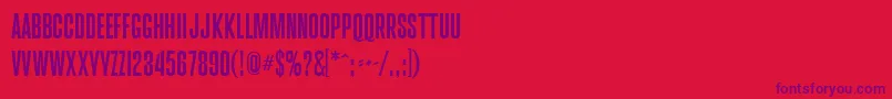 Brusio Regular-Schriftart – Violette Schriften auf rotem Hintergrund