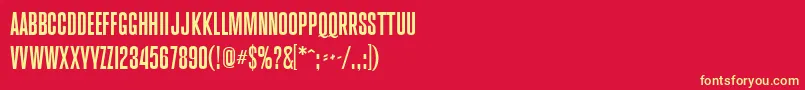 Brusio Regular Font – Yellow Fonts on Red Background