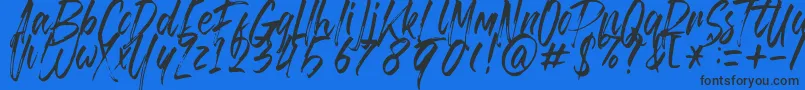 Brusthy Font – Black Fonts on Blue Background