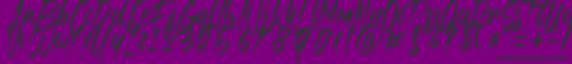 Fonte Brusthy – fontes pretas em um fundo violeta