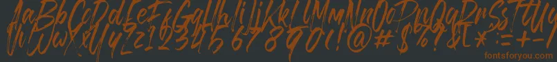 Brusthy Font – Brown Fonts on Black Background